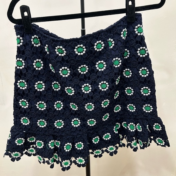 English Factory Navy and Green Mini Skirt - Picture 3 of 7